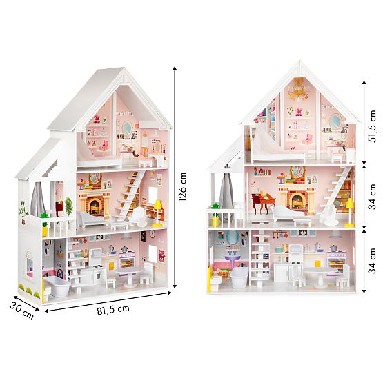 Puppenhaus aus Holz Pastell Residenz