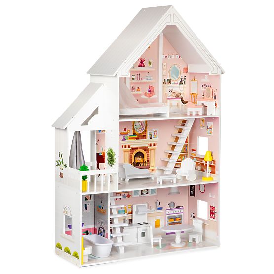 Puppenhaus aus Holz Pastell Residenz