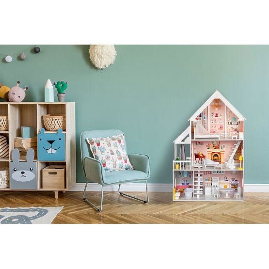 Puppenhaus aus Holz Pastell Residenz