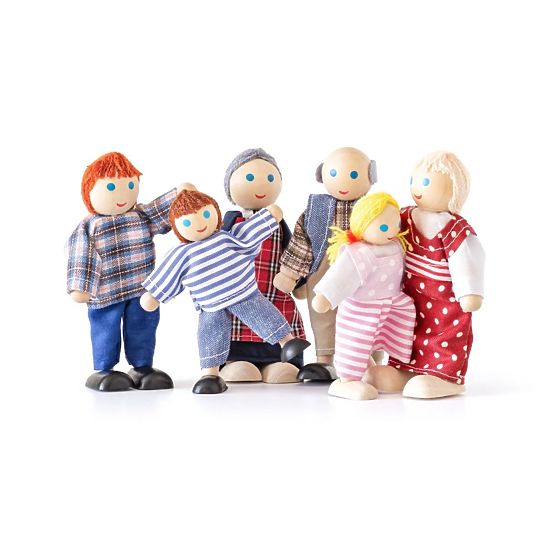 Puppenhauspuppen, Familie 6 Personen