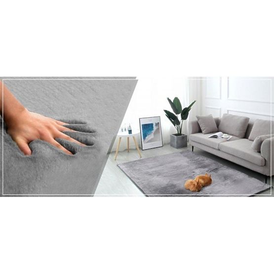 Rabbit New Seidenteppich - grau