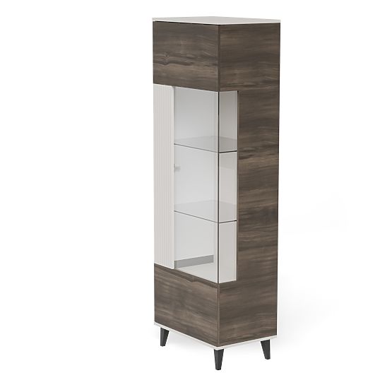 RANDOM 2-in-1 Vitrine Kaschmir / Nussbaum / Schwarz
