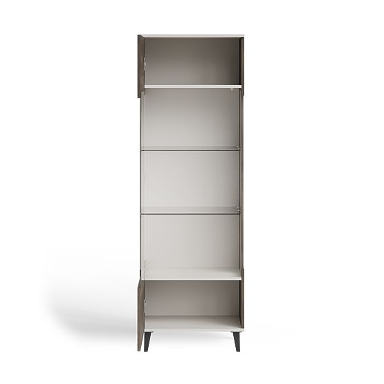 RANDOM 2-in-1 Vitrine Kaschmir / Nussbaum / Schwarz