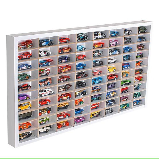 Regal für Hot Wheels Autos - weiß, 80 Plätze
