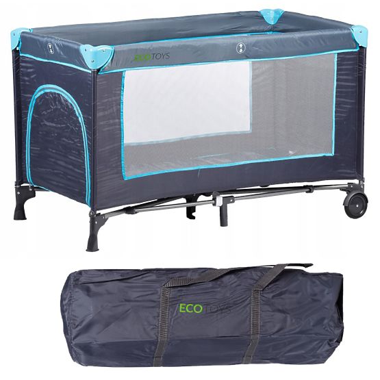 Reisebett mit Matratze - marineblau