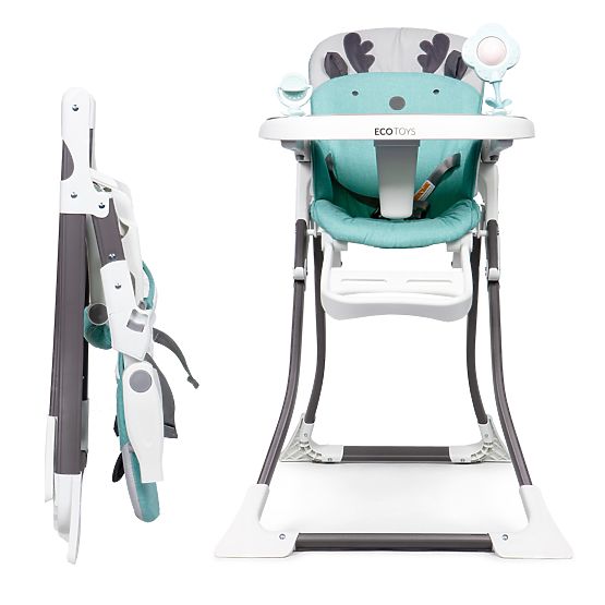 Rentier Esszimmerstuhl - weiß-türkis