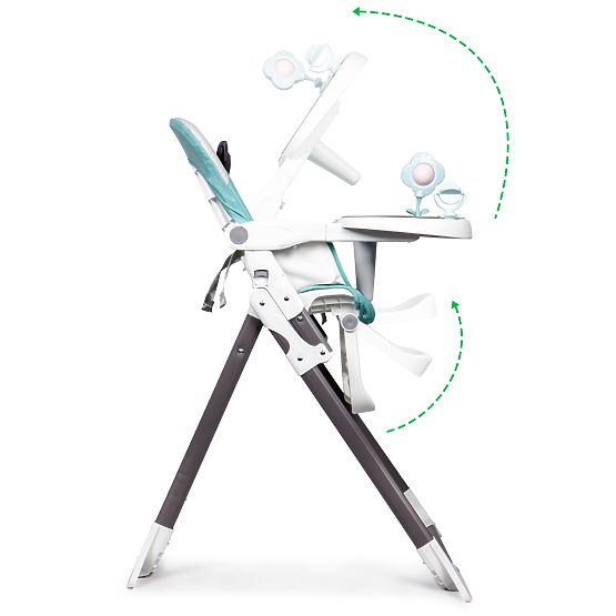 Rentier Esszimmerstuhl - weiß-türkis