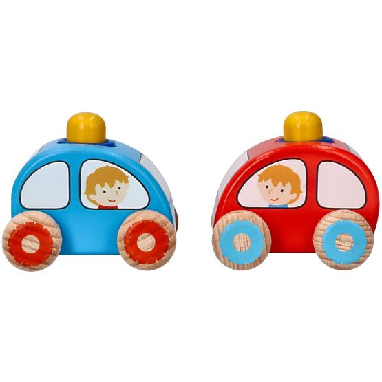 Rotes Auto mit Hupe