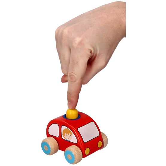 Rotes Auto mit Hupe