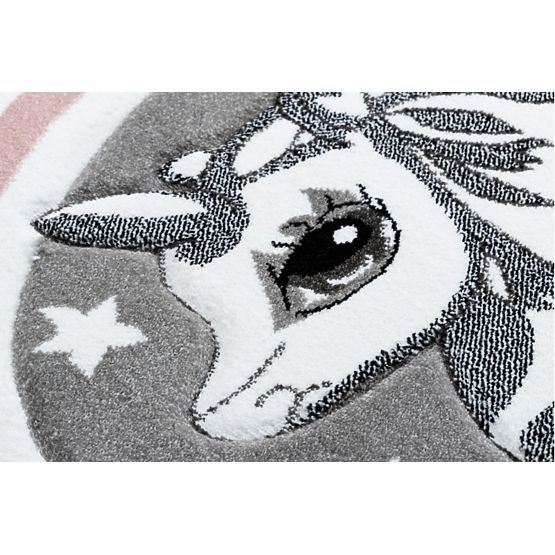 Runder Teppich PETIT - Einhorn - grau