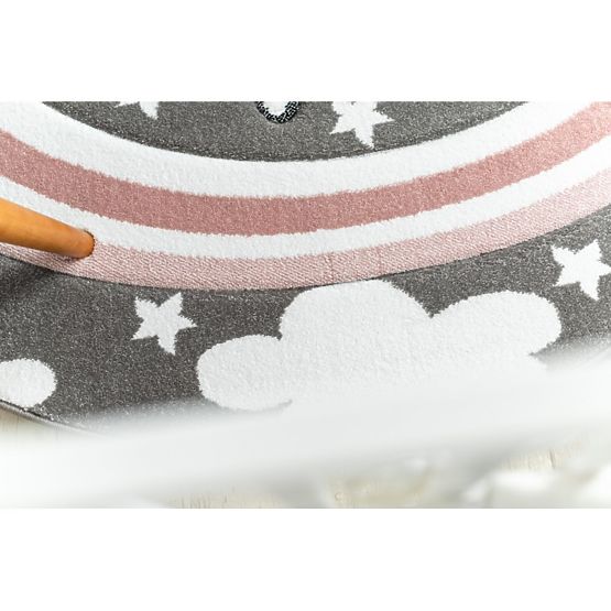 Runder Teppich PETIT - Einhorn - grau