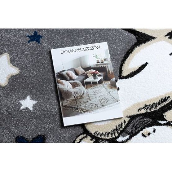 Runder Teppich PETIT ELEFANT, STERNE, grau