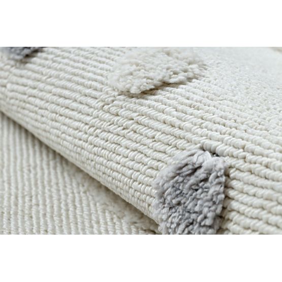 Runder Teppich YOYO EY78 weiß / beige - Wolke, Regenbogen, Punkte für Kinder, strukturell, sensorisc