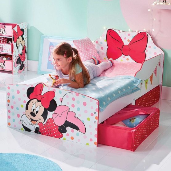 Kinderbett Minnie Mouse mit Stauraum