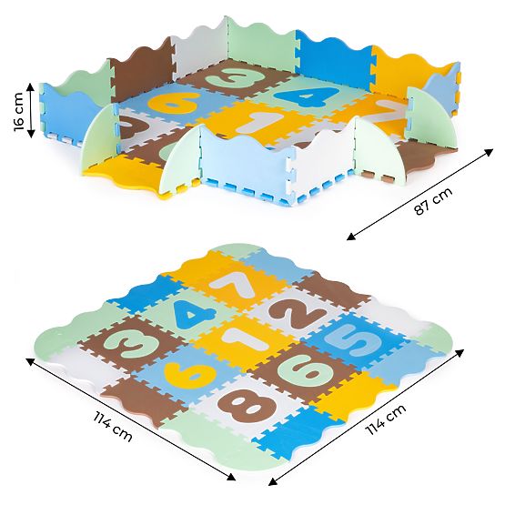 Schaumstoff-Lernmatte Spielgitter Puzzle Unterlage für Kinder
