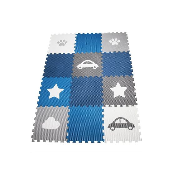 Schaumstoff-Spielmatte 12 Stück - Wolke, Auto, Schuh, Sterne