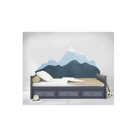 Schaumstoffschutz für die Wand hinter dem Bett Mountains - blau