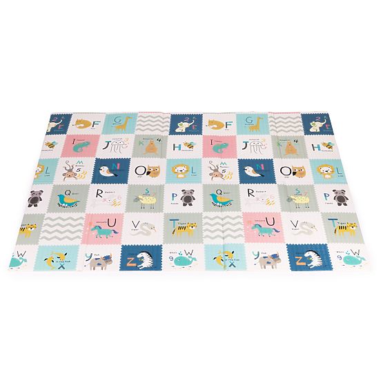 Schaumstoffmatte für Kinder 200x150 cm, beidseitig faltbar, Wachstumsskala, Alphabet ECOTOYS