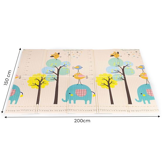 Schaumstoffmatte für Kinder 200x150 cm, beidseitig faltbar, Wachstumsskala, Alphabet ECOTOYS