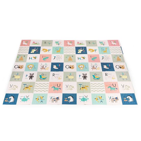 Schaumstoffmatte für Kinder 200x180 cm, beidseitig, mit Wachstumsmaßstab und Alphabet, ECOTOYS