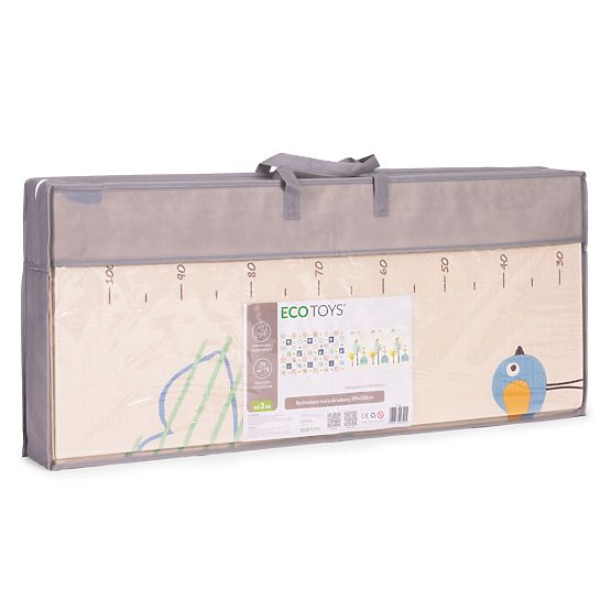 Schaumstoffmatte für Kinder 200x180 cm, beidseitig, mit Wachstumsmaßstab und Alphabet, ECOTOYS