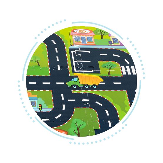 Schaumstoffmatte für Kinder Puzzle Stadt Straßen IPLAY