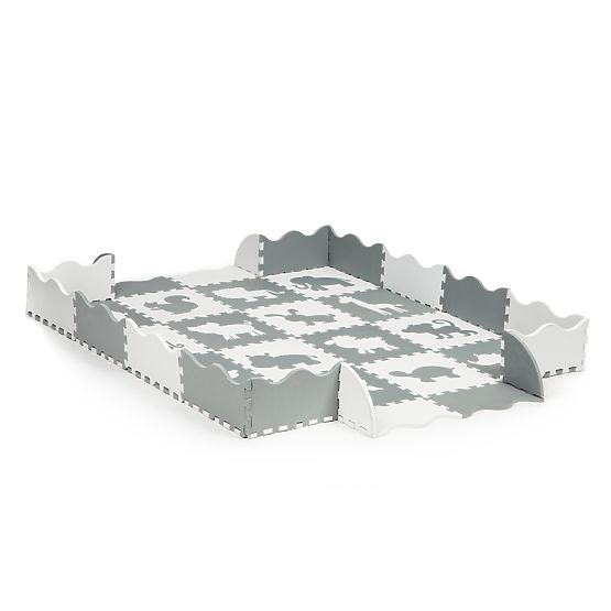 Schaumstoffunterlage - grau-weißes Puzzle