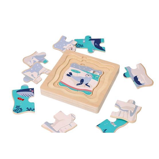 Schichtpuzzle Arktische Tiere