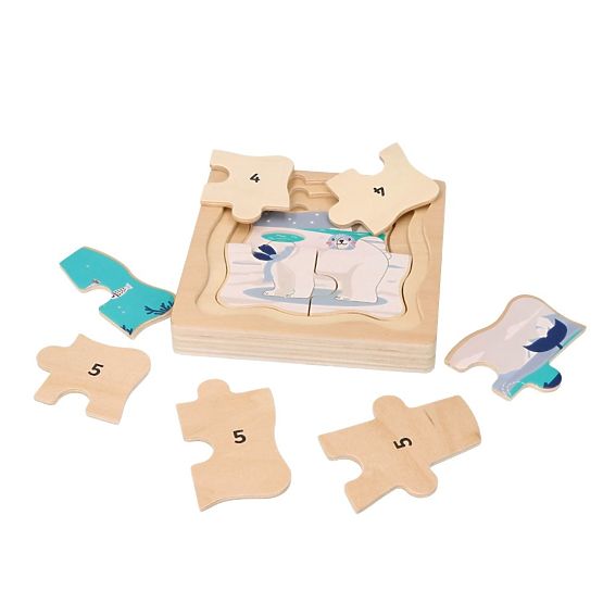 Schichtpuzzle Arktische Tiere