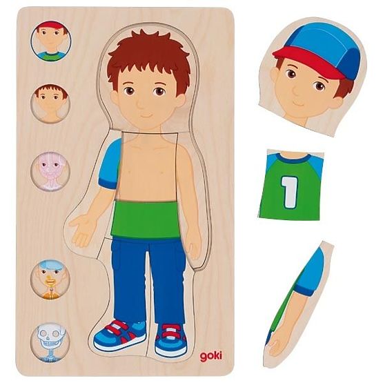 Schichtpuzzle Junge - menschlicher Körper von innen