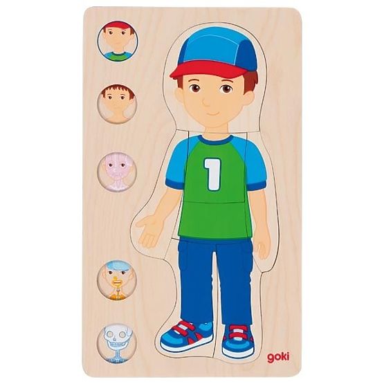 Schichtpuzzle Junge - menschlicher Körper von innen