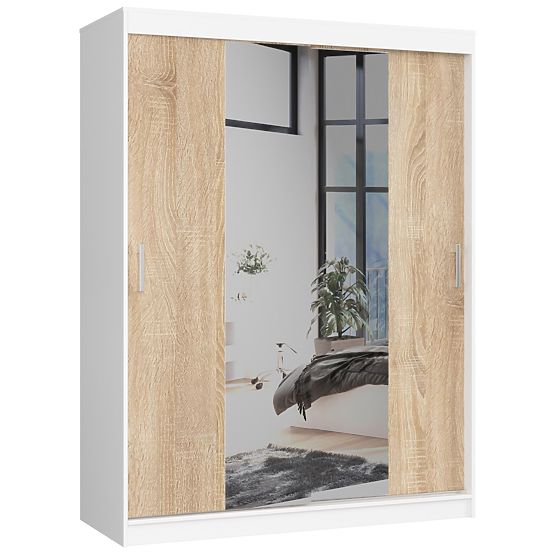 SCHIEBESCHRANK 150 cm CLP WEISS / SONOMA