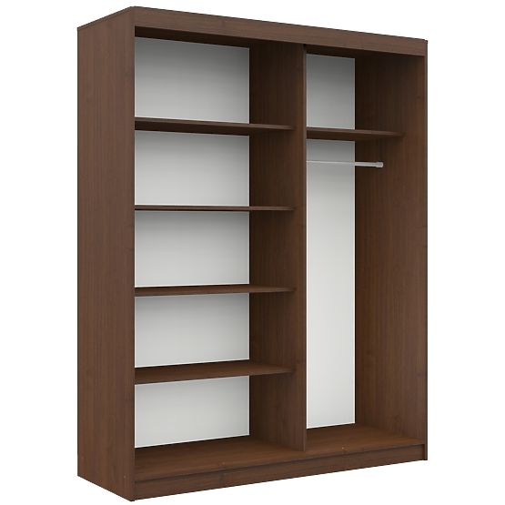 SCHIEBETÜR-KLEIDERSCHRANK 150cm CLP WENGE / WEISS
