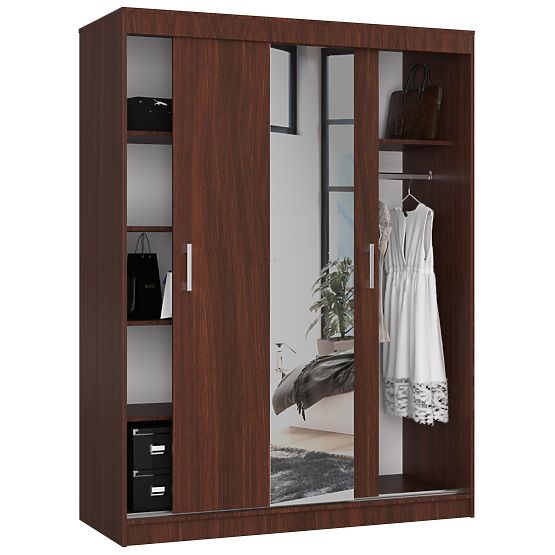 SCHIEBETÜR-SCHRANK 150cm CLP WENGE