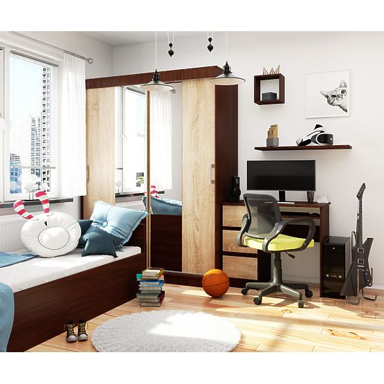 SCHIEBETÜRSCHRANK 150cm CLP WENGE / SONOMA