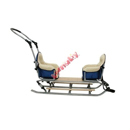 Schlitten für Zwillinge Duo Sport - graue Sitzfarbe