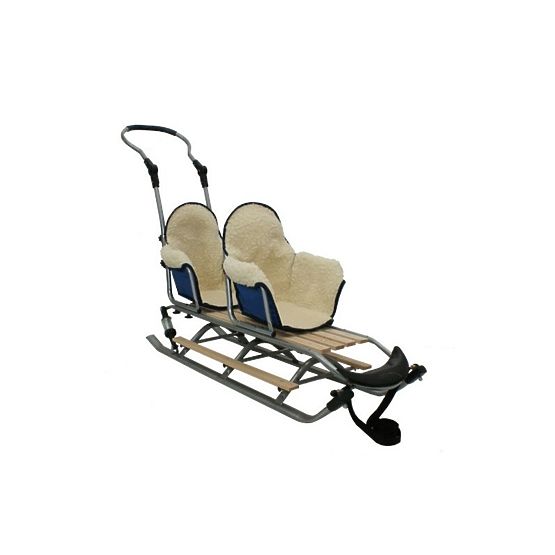 Schlitten für Zwillinge Duo Sport - schwarze Sitzfarbe
