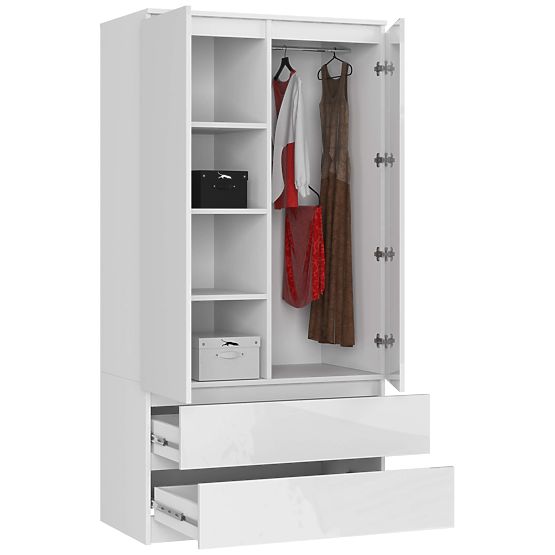 SCHRANK S90 2D 2SZ CLP PK WEISS GLANZ