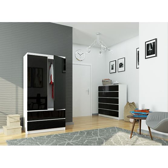 SCHRANK S90 2T 2S CLP PK SCHWARZ GLANZ