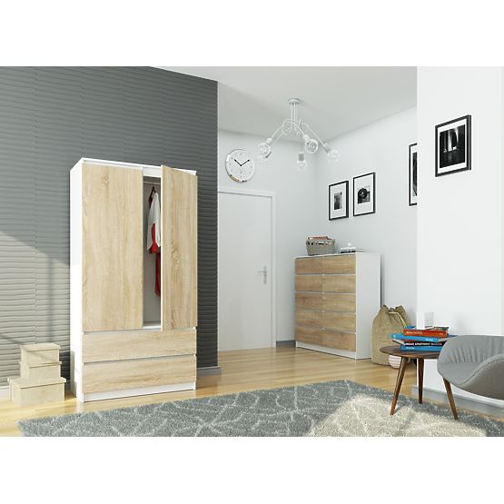 SCHRANK S90 2T 2SZ CLP PK WEISS / SONOMA