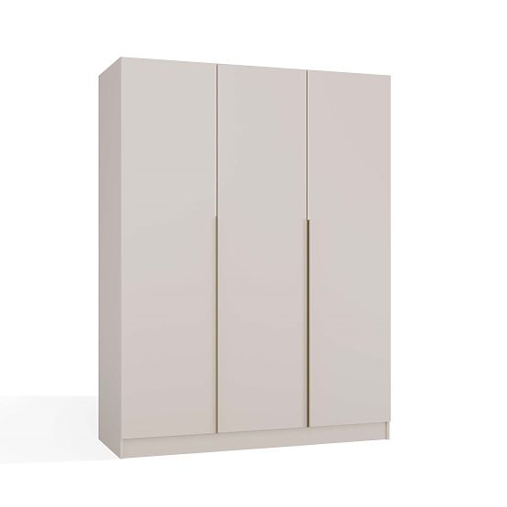 SCHRANK SENSO 3D 150 CM 3 TÜREN GOLDENE GRIFFE FÜR WOHNZIMMER SCHLAFZIMMER KASCHMIR BEIGE