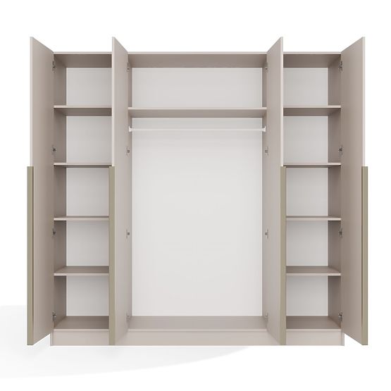 SCHRANK SENSO 4D 200 CM 4 TÜREN GOLDENE GRIFFE FÜR WOHNZIMMER SCHLAFZIMMER KASCHMIR BEIGE