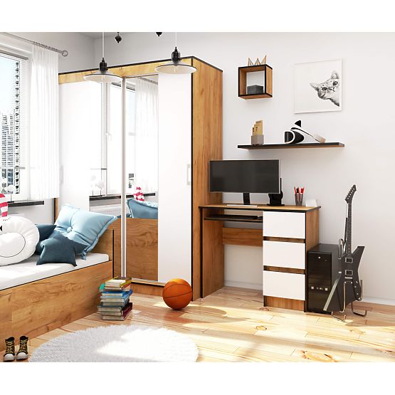 SCHREIBTISCH A-6 CLP EICHE CRAFT / WEISS RECHTS