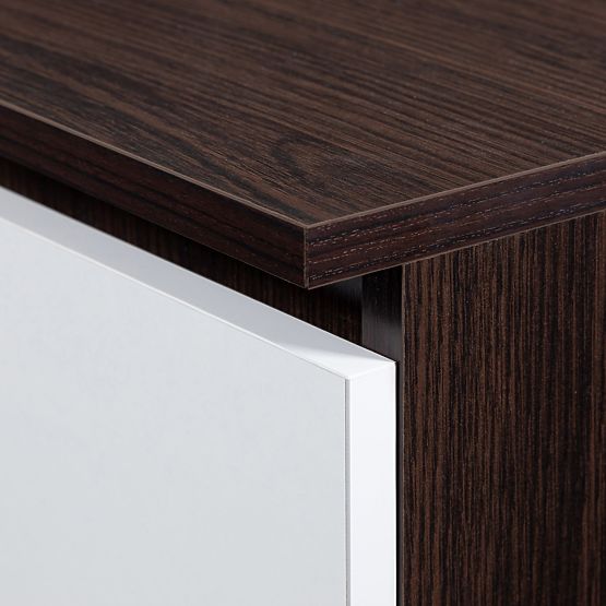 SCHREIBTISCH A-6 CLP WENGE - WEISS RECHTS