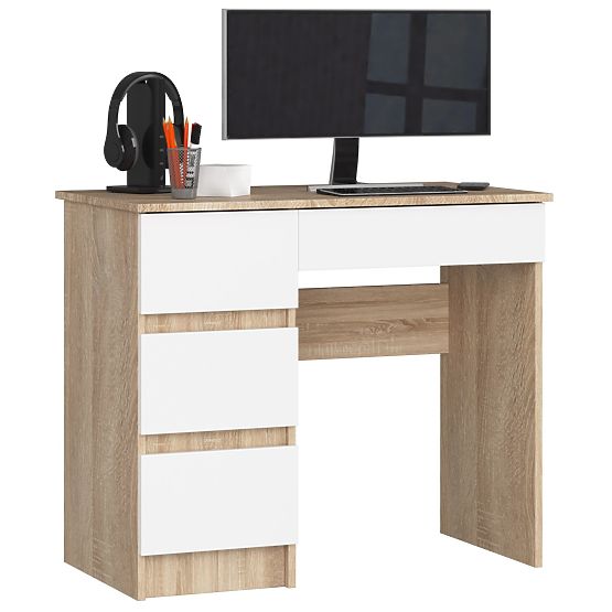 SCHREIBTISCH A-7 CLP PK EICHE SONOMA / WEISS LINKS
