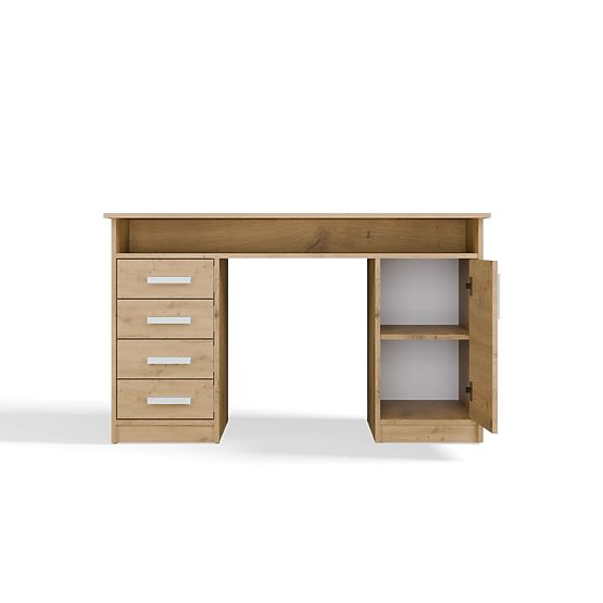 Schreibtisch ADA EICHE ARTISAN 125 cm 4 Schubladen Schrank Regale für Büro Zimmer für Laptop