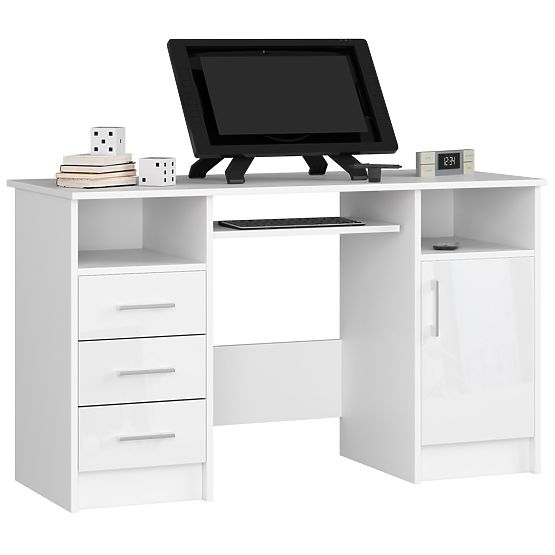 SCHREIBTISCH ANA PK WEISS / WEISS GLANZ