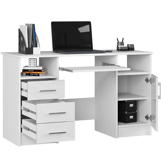 SCHREIBTISCH ANA PK WEISS / WEISS GLANZ