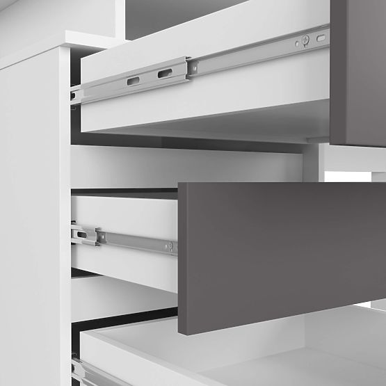 SCHREIBTISCH CLP 135cm PK WEISS / GRAU