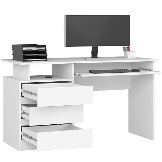 SCHREIBTISCH CLP 135cm PK WEISS